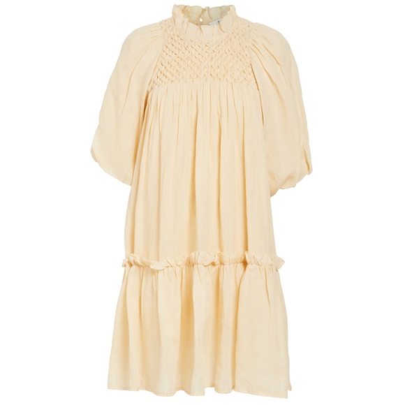 Sea | Geneva Lantern Sleeve Dress in Macaroon - Picture 1 of 5